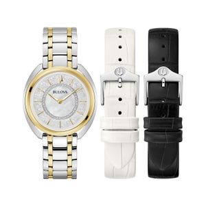 Relógio Bulova Feminino Duality com 41 diamantes com Mostrador de Madrepérola e Pulseiras Extras