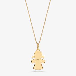 Pingente Menina Personalizável em Ouro Amarelo 18k