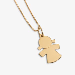 Pingente Menina Personalizável em Ouro Amarelo 18k