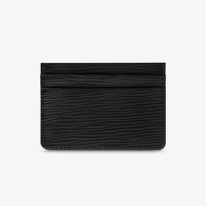 Porta-Cartão Feminino em Couro Preto