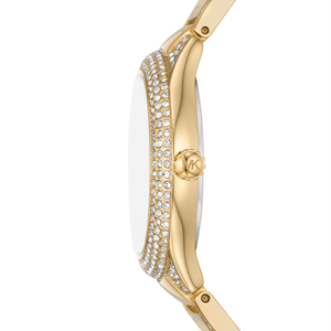 Relógio Michael Kors Feminino em Aço Dourado com Cristais e Madrepérola MK4655