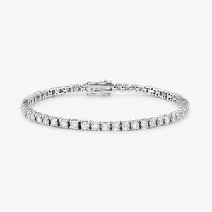 Pulseira Riviera com 424 pontos de Diamantes em Ouro Branco 18k - 18cm