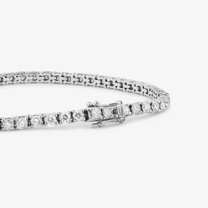 Pulseira Riviera com 424 pontos de Diamantes em Ouro Branco 18k - 18cm