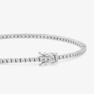 Pulseira Riviera com 176 pontos de Diamantes em Ouro Branco 18K - 18cm