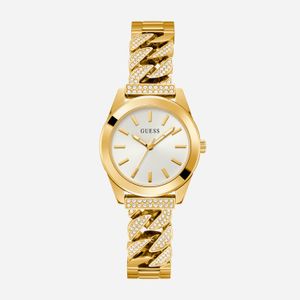 Relógio Guess Feminino em Aço Dourado com Corrente de Brilhos GW0546L2