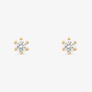 Brinco Solitário com 30 Pontos de Diamantes em Ouro Amarelo 18k