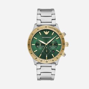 Relógio Emporio Armani Masculino em Aço Prata e Mostrador Verde AR11454B1