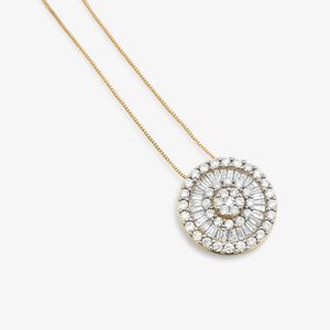 Pingente com Diamantes em Ouro Branco 18k - 16 mm