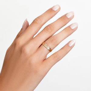 Aliança Chanfrada Texturizada em Ouro Amarelo 18K - 4 mm