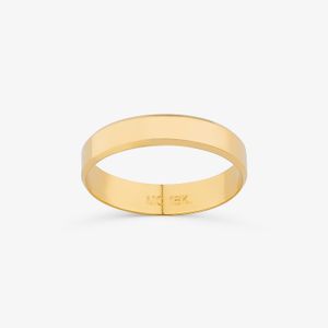 Aliança Chanfrada em Ouro Amarelo 18k - 3,95 mm