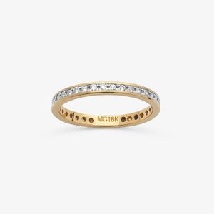 Aliança Inteira com 36 Pontos de Diamantes em Ouro Amarelo 18k
