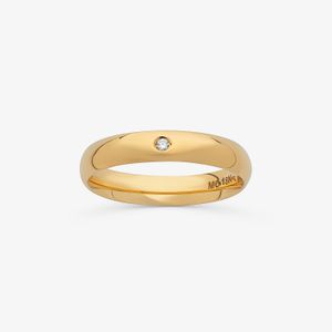 Aliança Anatômica com 1,5 Pontos de Diamante em Ouro Amarelo 18k - 3,8 mm