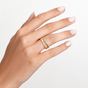 Aliança Anatômica com 20 Pontos de Diamantes em Ouro Amarelo 18k - 6 mm