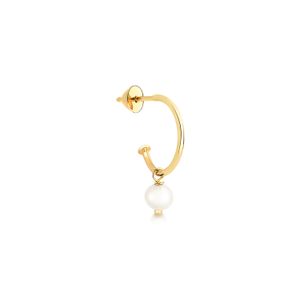 Brinco Argola Única Pérola em Ouro Amarelo 18k