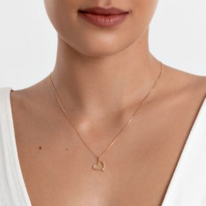 Pingente de Coração com Diamante em Ouro Amarelo 18k