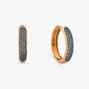 Brinco Argola com Diamante em Ouro Rosé 18k