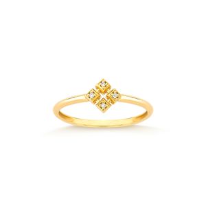 Anel com Diamantes em Ouro Amarelo 18K