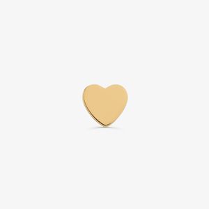 Brinco Único Coração em Ouro Amarelo 18k