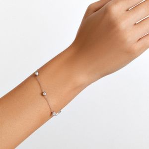 Pulseira Esfera em Ouro Branco 18k - 18 cm