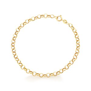 Pulseira Malha Elo Portugues em Ouro Amarelo 18k - 19 cm