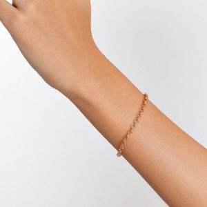 Pulseira Malha Elo Portugues em Ouro Amarelo 18k - 19 cm