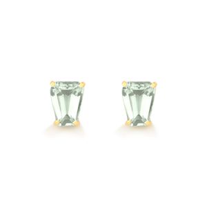 Brinco  com Prasiolita , em Ouro Amarelo 18k