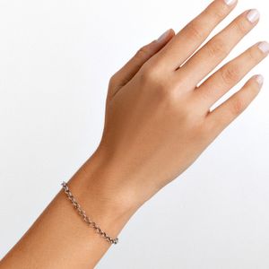 Pulseira Malha Elo Portugues em Ouro Branco 18k - 19 cm