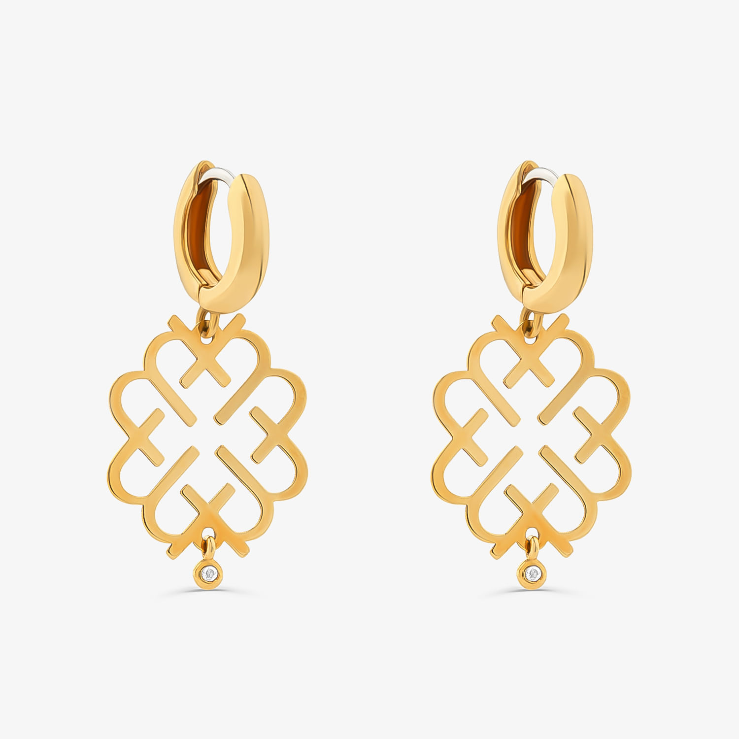 Brinco em Ouro Amarelo com Diamante