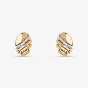 Brinco Stud com Diamantes em Ouro Amarelo 18k