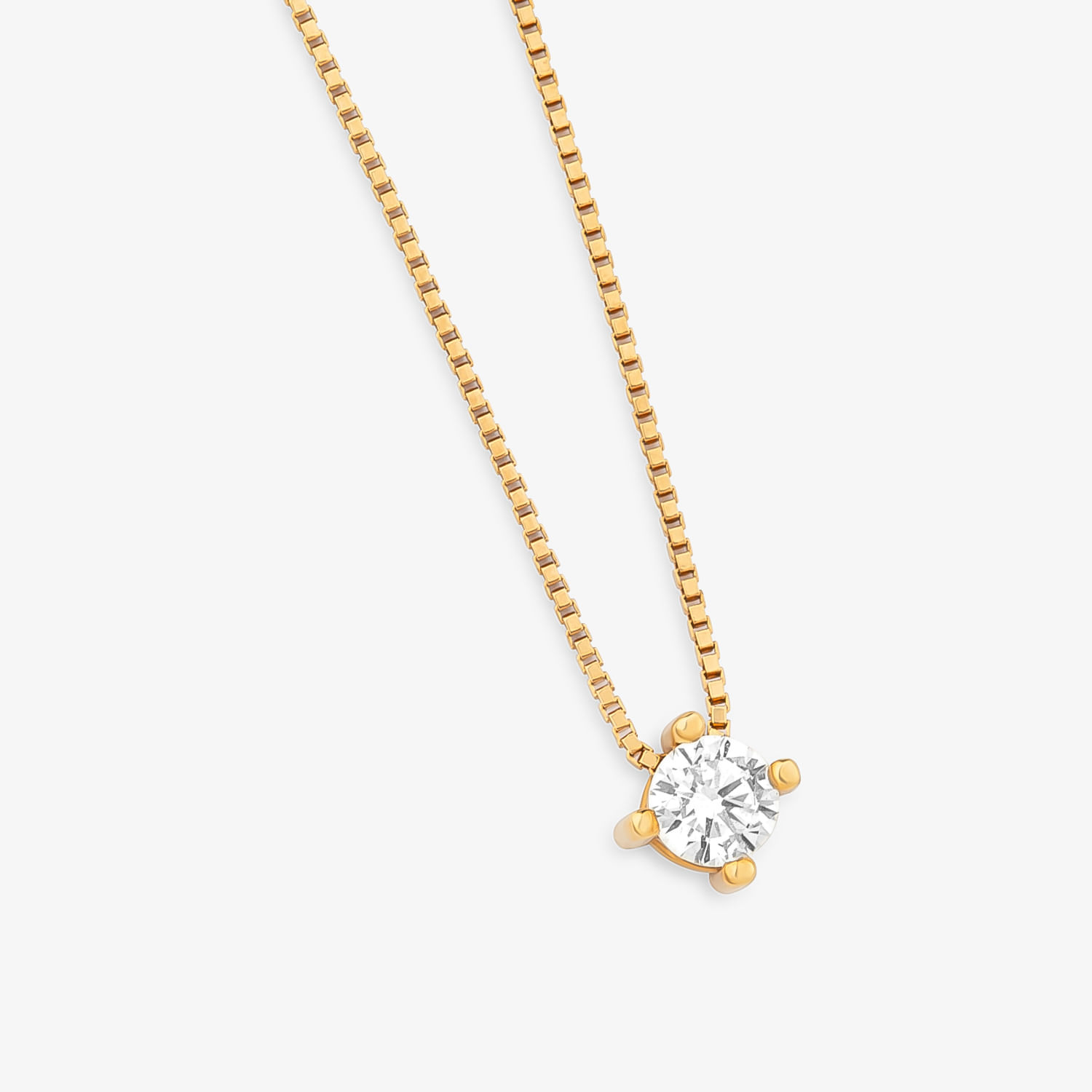 Colar Solitário Forever em Ouro Amarelo 18k com 30 Pontos de Diamantes - 45cm