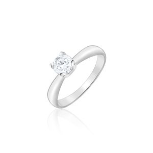 Anel Solitário com 50 Pontos de Diamantes em Ouro Branco 18k
