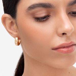 Brinco Argola em Prata 925 com Banho de Ouro Amarelo 18k