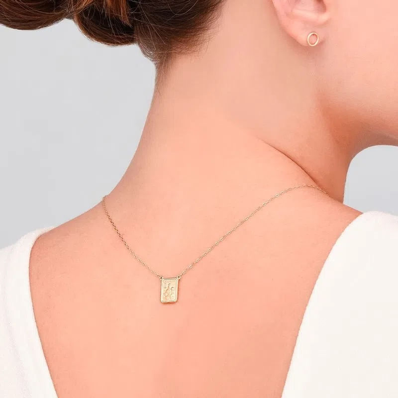 Escapulário Sagrado Coração de Jesus e Nossa Senhora do Carmo em Ouro Amarelo 18k