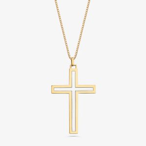 Pingente Cruz em Ouro Amarelo e Ouro Branco 18k