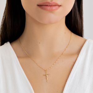 Pingente Crucifixo em Ouro Amarelo 18k