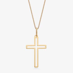 Pingente Cruz Vazada em Ouro Amarelo 18k