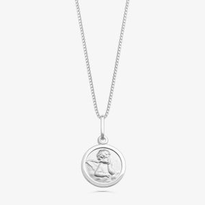 Pingente Anjo da Guarda em Ouro Branco 18k