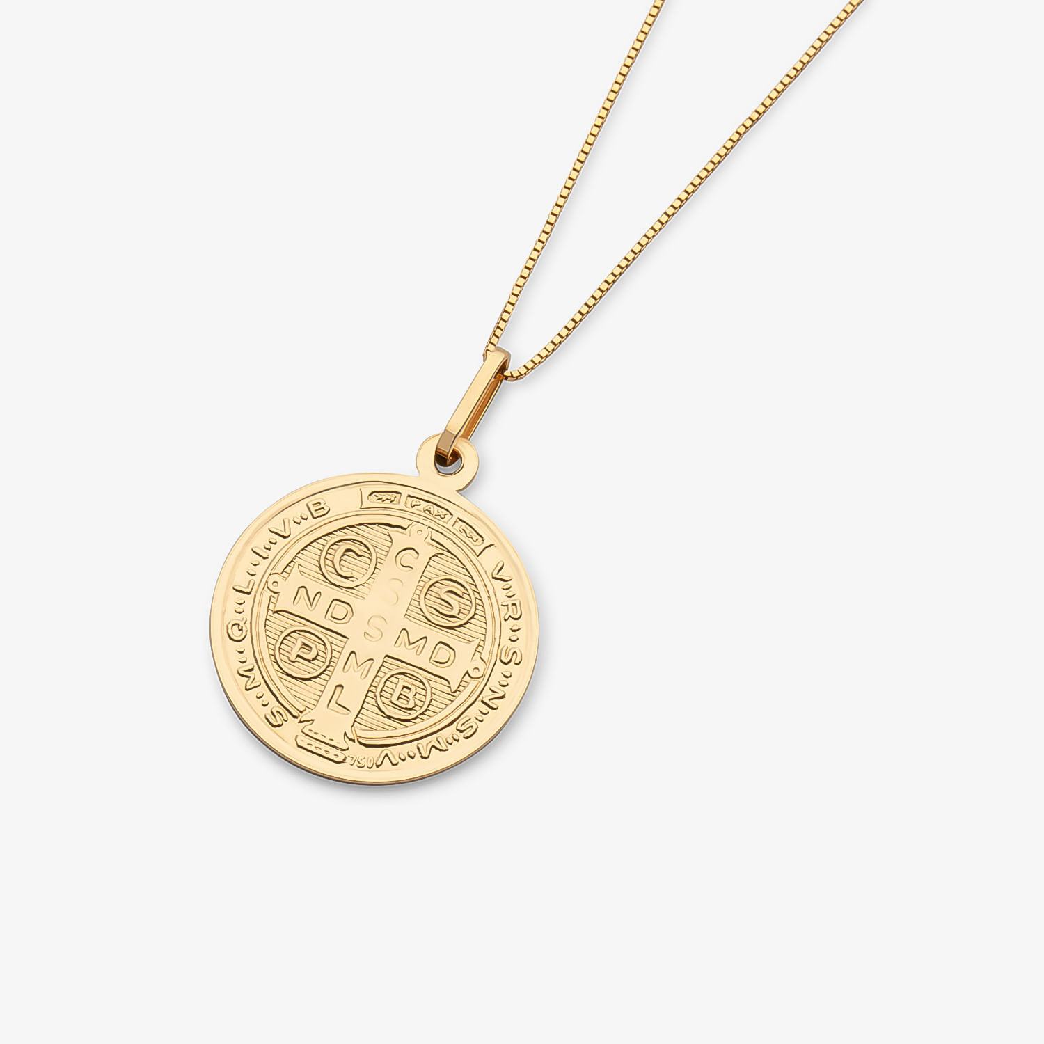 Pingente Medalha São Bento em Ouro Amarelo 18k