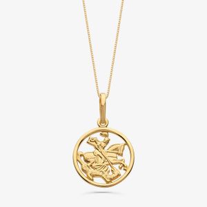 Pingente São Jorge em Prata 925 com banho de Ouro Amarelo 18k