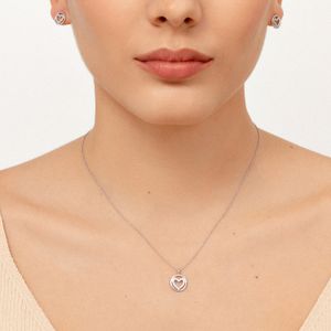 Colar Coração Cravejado em Prata 925