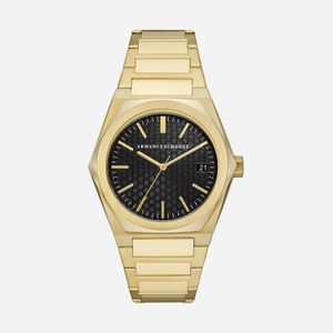Relógio Armani Exchange Masculino em Aço Dourado com Mostrador Preto AX2810B1