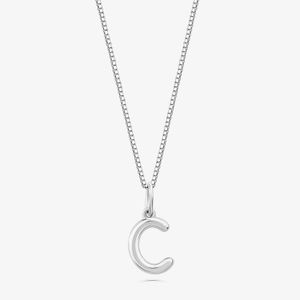 Pingente Letra C em Ouro Branco 18K