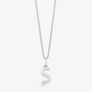 Pingente Letra S em Ouro Branco 18K