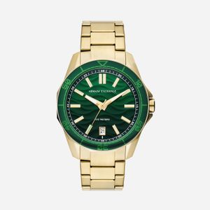 Relógio Armani Exchange Masculino em Aço Dourado com Mostrador Verde AX1951B1