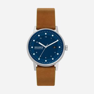 Relógio Skagen Energia Solar com Pulseira de Couro Marrom SKW6739B1