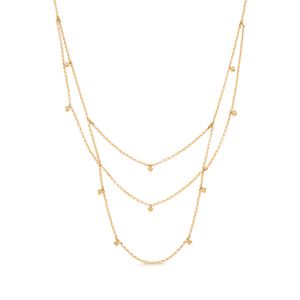 Colar com Diamantes, em Ouro  Amarelo  18K