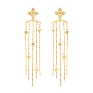 Brincos com Diamantes, em Ouro  Amarelo  18K