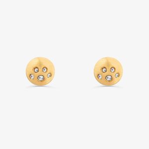 Brinco Stud com Topázio em Prata 925 com Banho de Ouro Amarelo 18k