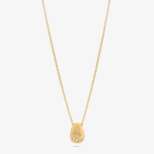 Colar com Topázio em Prata 925 com Banho de Ouro Amarelo 18k