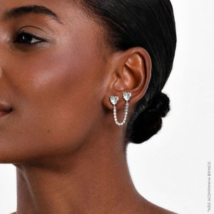 Extensor de Brinco com Diamantes em Ouro Branco 18k